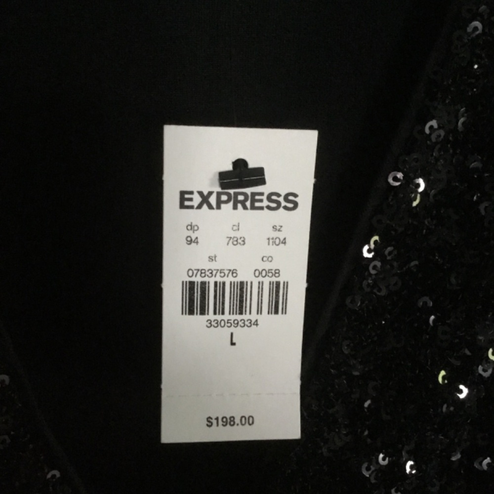 Express Ruched Black Sequin Maxi Gown NWT great Maternity - Picture 4 of 15